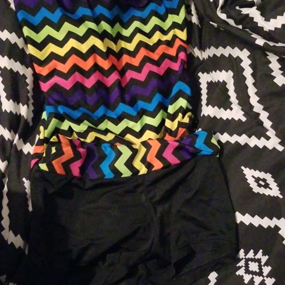 Rainbow leotard and matching short
